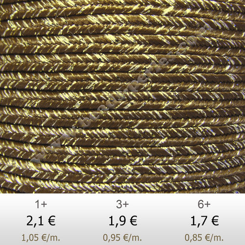 Textil - Soutache METALLICUM - 3mm - Aurum Caribbean Tan (Bronceado del Caribe Aurum) (2 metros)