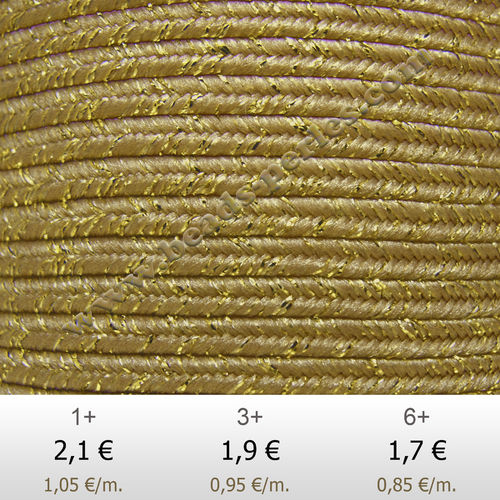 Textil - Soutache METALLICUM - 3mm - Aurum Cinnamon (Canela Aurum) (2 metros)