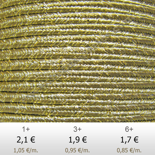 Textil - Soutache METALLICUM - 3mm - Aurum Sand (Arena Aurum) (2 metros)