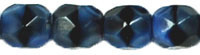 Cristal Checo - Facetada - 4mm - Blue with Black Swirl (50 Uds.)