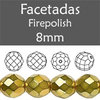 Cristal Checo - Facetada - 8mm - Metallic Oxidized Yellow Gold (25 Uds.)