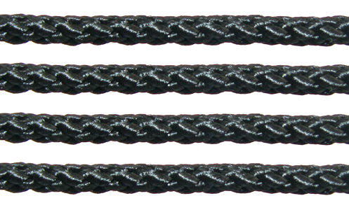 Textil - Cordoncillo Trenzado Rayón - 3mm - Black (Negro) (2 metros)