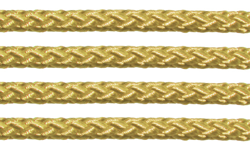 Textil - Cordoncillo Trenzado Rayón - 3mm - Pale Gold (Oro Pálido) (2 metros)