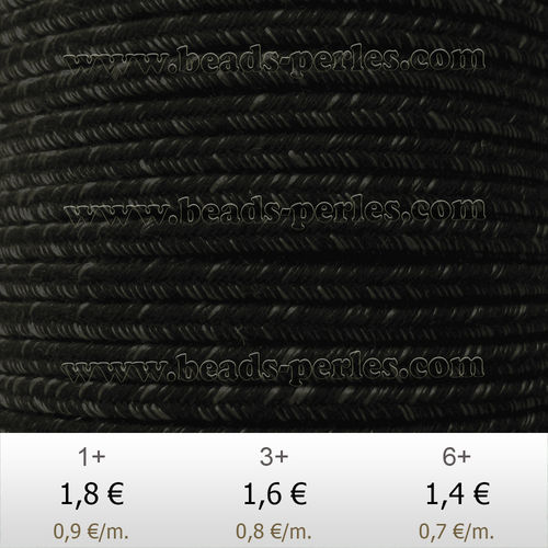 Textil - Soutache DENIM-JEANS - 3mm - Iron Black (2 metros)