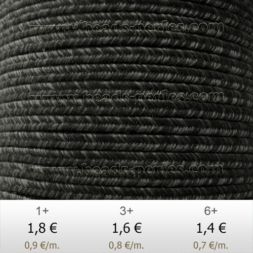 Textil - Soutache DENIM-JEANS - 3mm - The Black Rinse (2 metros)