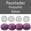 Cristal Checo - Facetada - 3mm - Metallic Suede Purple (100 Uds.)
