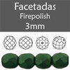 Cristal Checo - Facetada - 3mm - Metallic Suede Dark Forest (100 Uds.)