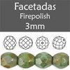 Cristal Checo - Facetada - 3mm - Opaque Luster Green (100 Uds.)