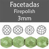 Cristal Checo - Facetada - 3mm - Marbled Prairie Green (100 Uds.)
