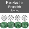 Cristal Checo - Facetada - 3mm - Marbled Green (100 Uds.)