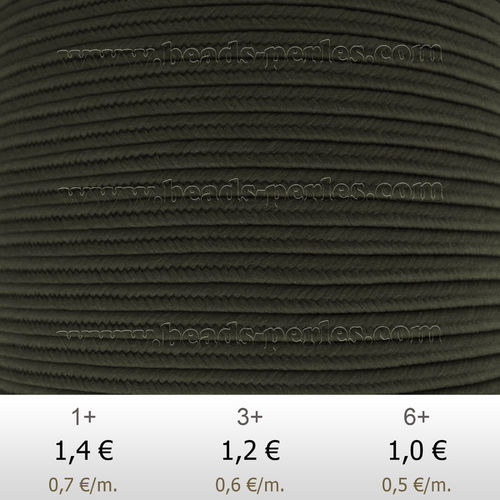 Textil - Soutache-Poliéster - 3mm - Charcoal (2 metros)