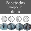 Cristal Checo - Facetada - 6mm - Gray with Black Swirl (25 Uds.)