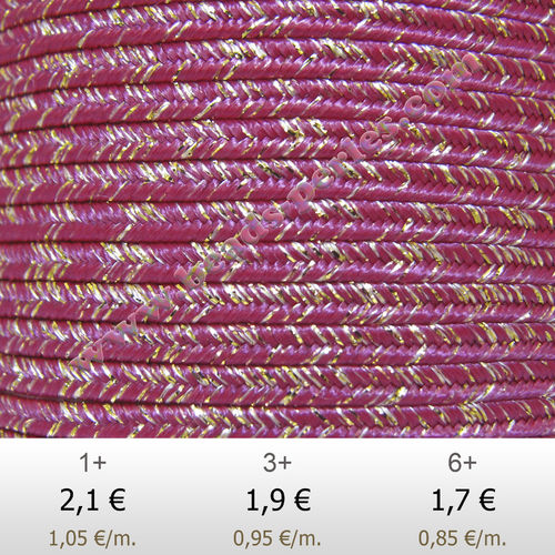 Textil - Soutache METALLICUM - 3mm - Aurum Fuchsia (Fucsia Aurum) (2 metros)