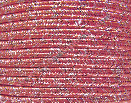 Textil - Soutache METALLICUM - 3mm - Argentum Coral (Coral Argentum) (50 metros)