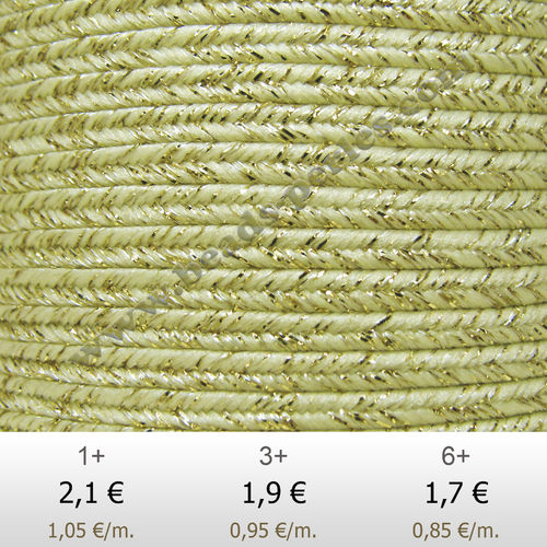 Textil - Soutache METALLICUM - 3mm - Aurum Vanilla (Vainilla Aurum) (2 metros)