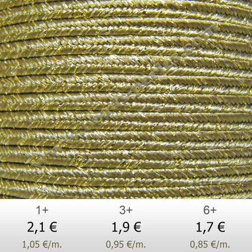 Textil - Soutache METALLICUM - 3mm - Aurum Antique Gold (Oro Antiguo Aurum) (2 metros)