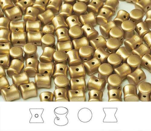 Cristal Checo - Pellet - 4x6mm - Gold Satin (50 Uds.)