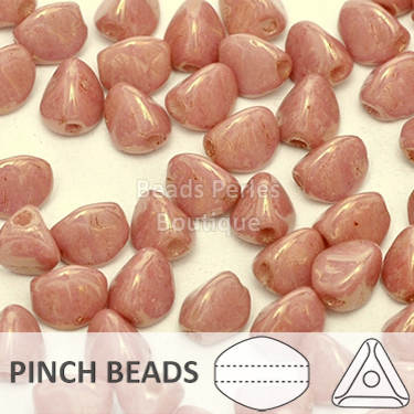Cristal Checo - Pinch - 5x3mm - Coral Gold Marbled (100 Uds.)