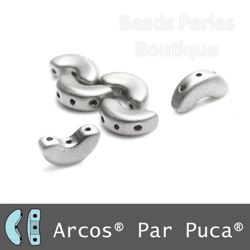 Cristal Checo - Arcos par Puca - 5x10mm - Silver Satin (5 gr.)