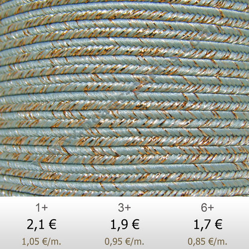 Textil - Soutache METALLICUM - 3mm - Cuprum Placid Blue (2 metros)