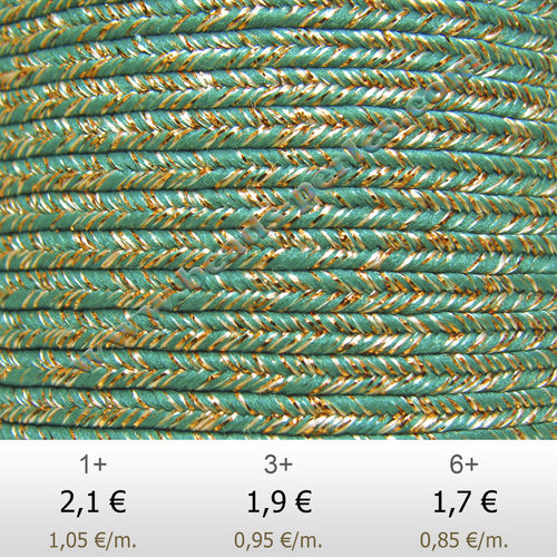 Textil - Soutache METALLICUM - 3mm - Cuprum Persian Turquoise (2 metros)