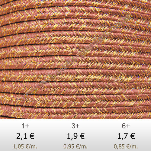 Textil - Soutache METALLICUM - 3mm - Cuprum Mesa Rose (2 metros)