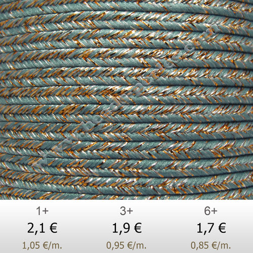 Textil - Soutache METALLICUM - 3mm - Cuprum Blue Storm (2 metros)