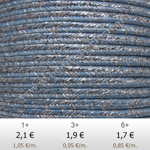 Textil - Soutache METALLICUM - 3mm - Argentum Blue Storm (2 metros)
