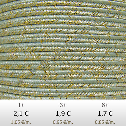 Textil - Soutache METALLICUM - 3mm - Aurum Ancient Turquoise (2 metros)