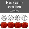 Cristal Checo - Facetada - 4mm - Lava Red (100 Uds.)