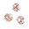 Aplique - Pegar - 9x10mm - Rosa opal + perla + oro  - 002 (2 Uds.)