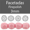 Cristal Checo - Facetada - 3mm - Powdery Pastel Pink (100 Uds.)