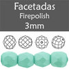 Cristal Checo - Facetada - 3mm - Powdery Pastel Turquoise (100 Uds.)