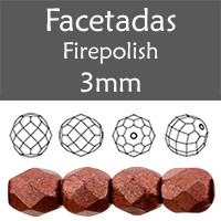 Cristal Checo - Facetada - 3mm - Saturated Metallic Grenadine (100 Uds.)