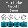 Cristal Checo - Facetada - 3mm - Saturated Metallic Shaded Spruce (100 Uds.)