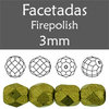 Cristal Checo - Facetada - 3mm - Saturated Metallic Golden Lime (100 Uds.)