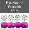 Cristal Checo - Facetada - 3mm - Saturated Metallic Pink Yarrow (100 Uds.)