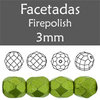 Cristal Checo - Facetada - 3mm - Saturated Metallic Greenery (100 Uds.)