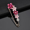Fornitura - Broches - Imperdible - 74x24mm - Flores Rosa (1 Uds.)