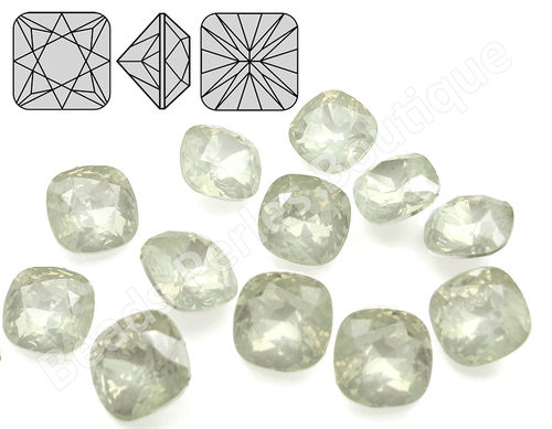 Cabuchón - Resina Pointback - Square 12x12 mm - White Opal (2 Uds.)