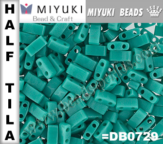 HTL0412 - Miyuki - Half Tila - 5x2,3x1,9mm - Opaque Light Green Turquoise (5 gramos)
