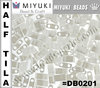 HTL0420 - Miyuki - Half Tila - 5x2,3x1,9mm - White Pearl Ceylon (5 gramos)