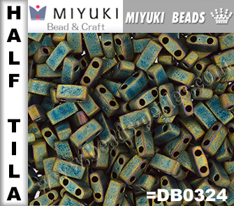 HTL2008 - Miyuki - Half Tila - 5x2,3x1,9mm - Matte Metallic Patina Iris (5 gramos)