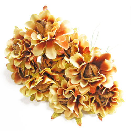 Aplique - Coser o pegar - 3cm (aprox.) - Flor de Tela "Cocoon" - Wood - 087 (1 Uds.)