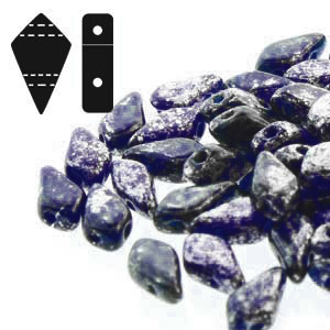 Cristal Checo - Kite Beads - 9x5mm - Silver Splash Cobalt (5 gr.)