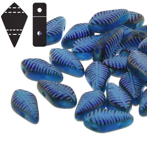 Cristal Checo - Kite Beads - 9x5mm - Capri Blue Laser Feather (5 gr.)