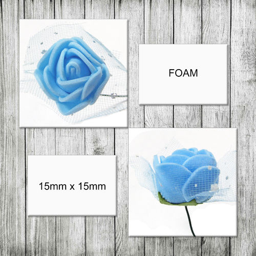 Aplique - Coser o pegar - 1,5cm (aprox.) - Flor de Foam - Blue Turquoise - 091 (1 Uds.)
