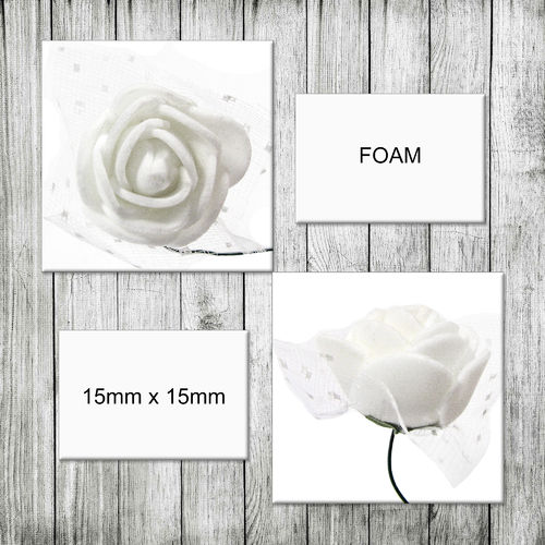Aplique - Coser o pegar - 1,5cm (aprox.) - Flor de Foam - White - 094 (1 Uds.)