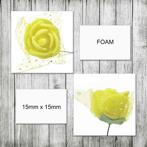 Aplique - Coser o pegar - 1,5cm (aprox.) - Flor de Foam - Lemon - 096 (1 Uds.)