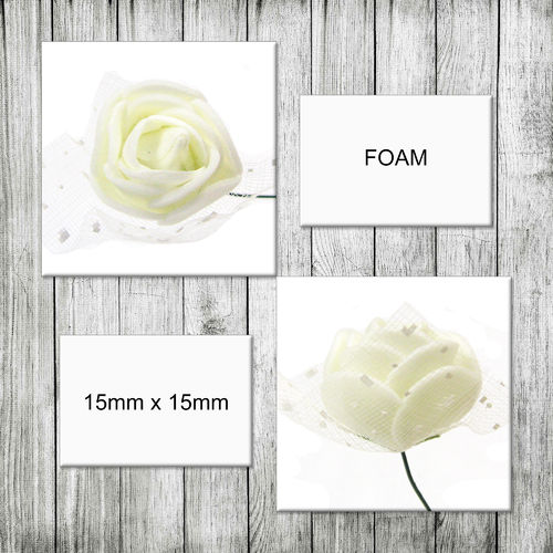 Aplique - Coser o pegar - 1,5cm (aprox.) - Flor de Foam - Ivory - 099 (1 Uds.)
